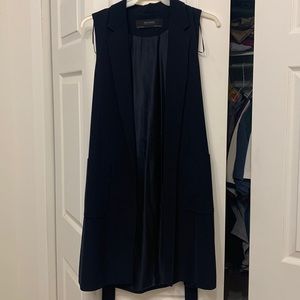 Navy Zara collared structured vest